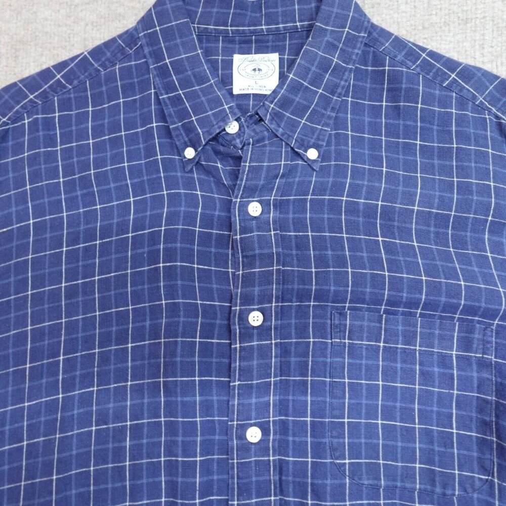 Brooks Brothers Blue Checkered Men's Shirt